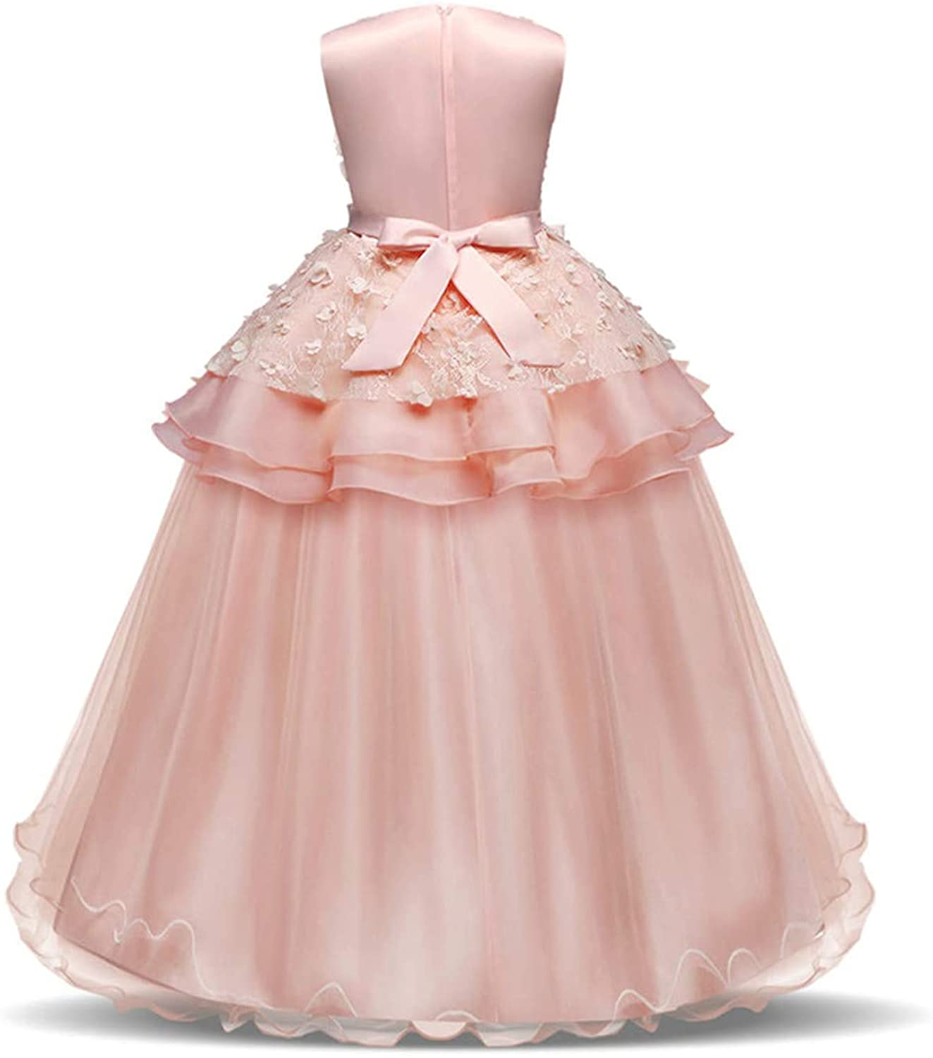 "Girl's Sleeveless Embroidery Princess Pageant Dress"