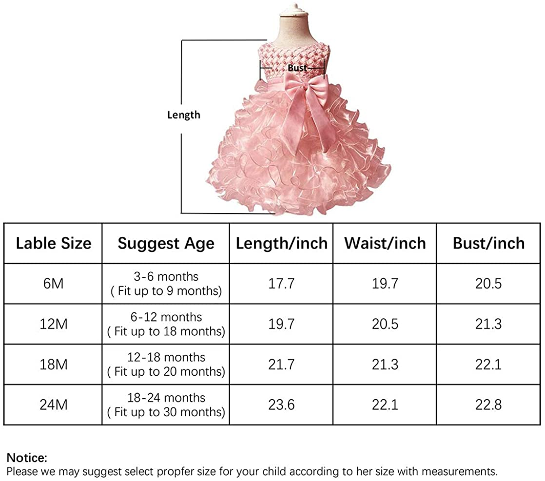  Baby Girl Dresses Ruffle Lace Pageant Party Wedding Flower Girl Dress