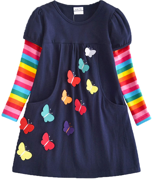 Girl Clothes Long Sleeve Girls Dresses for Kids 2-12 Years
