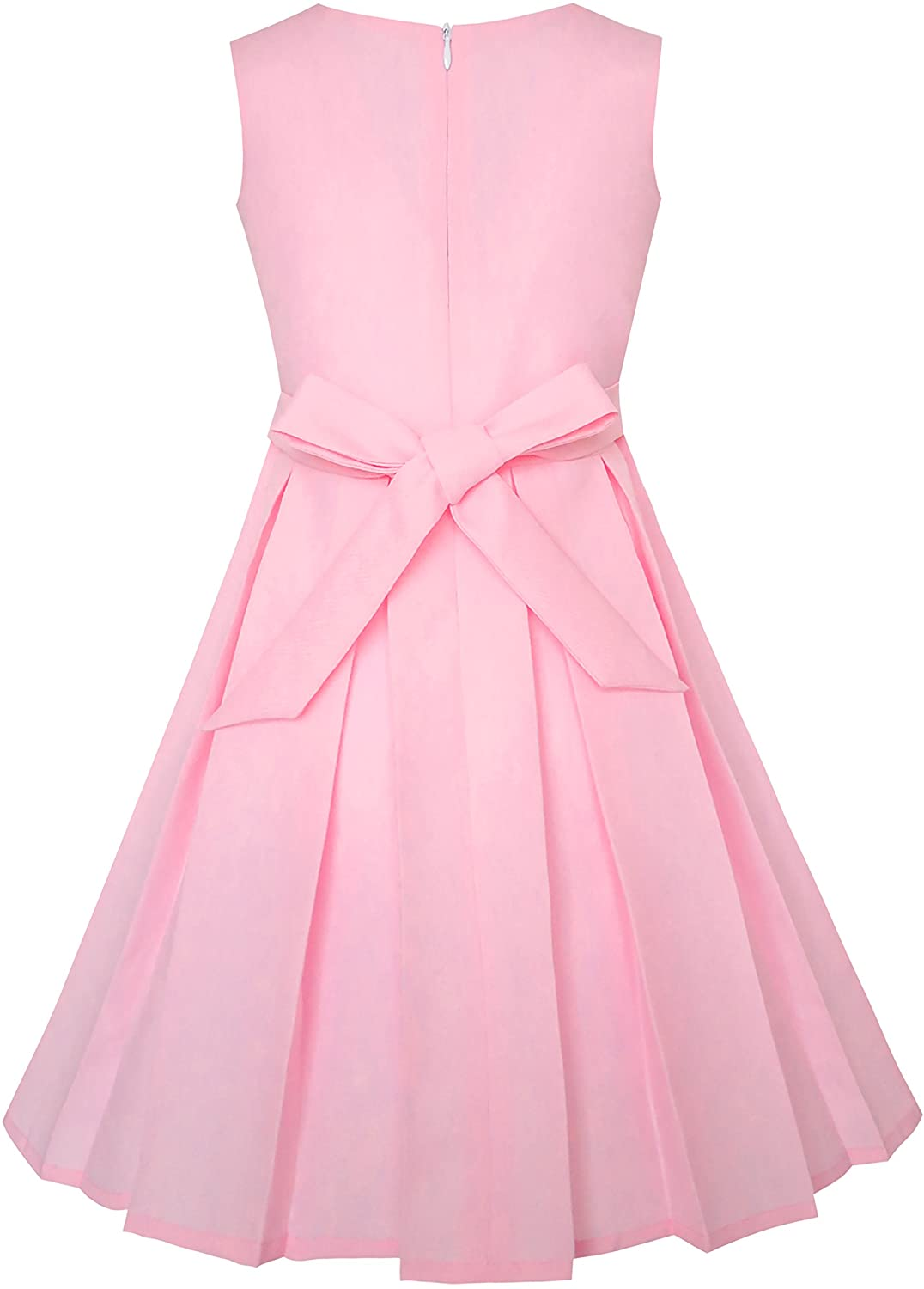 GIRLS COLOR BLOCK CONTRAST BOW TIE PARTY DRESS