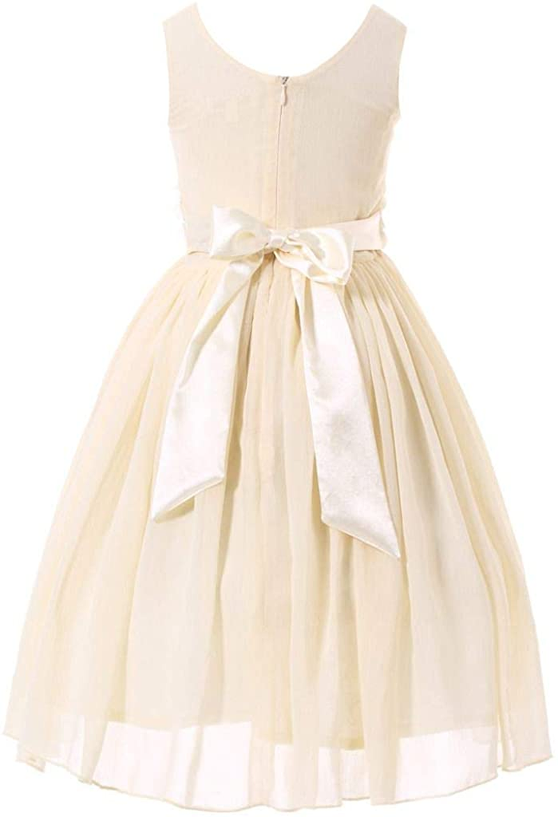 Junior Bridesmaids V-Neckline Chiffon Flower Girl Dress