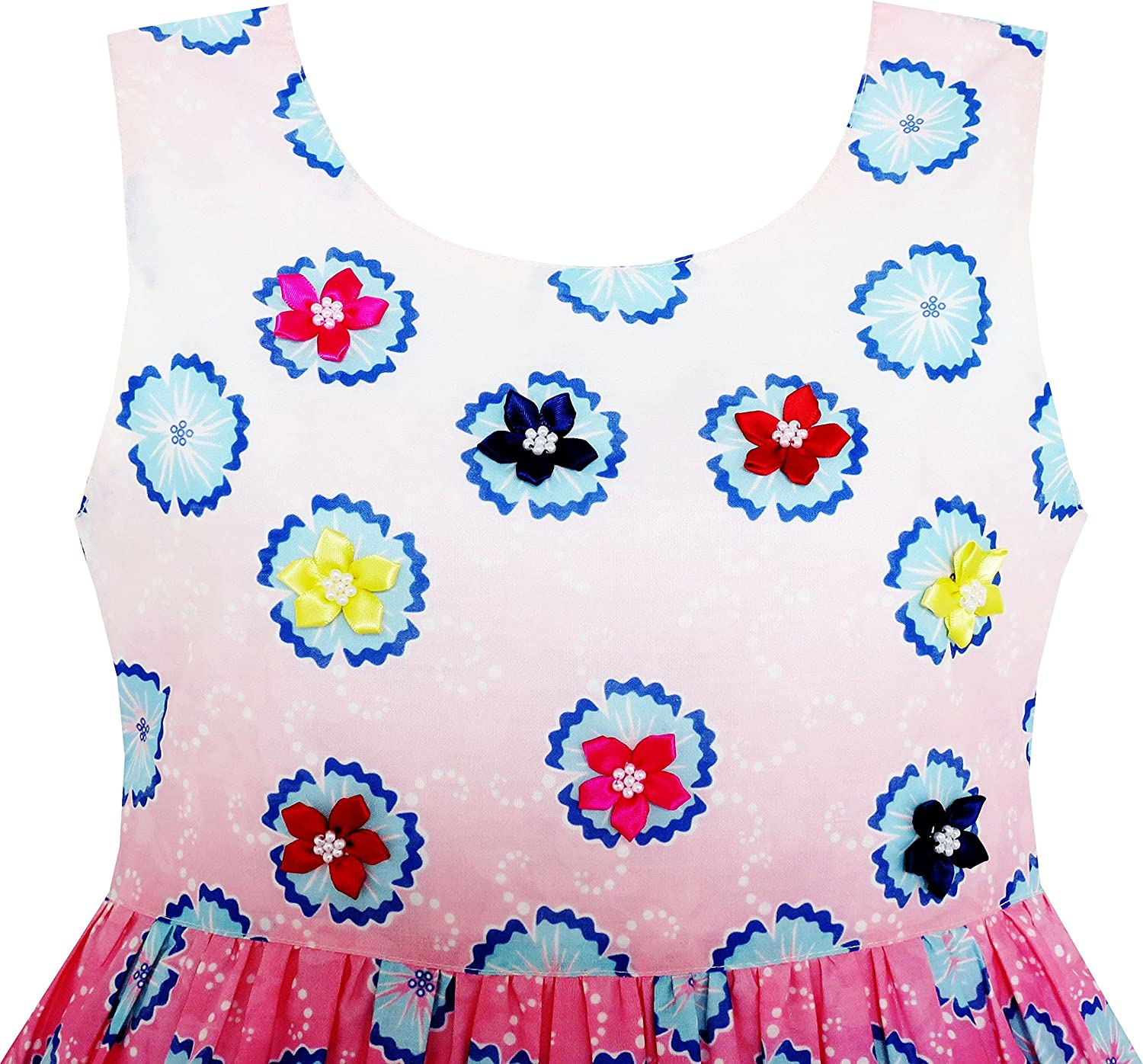 Sky Fantasy Colorful Angel Wings Feather Print Dress for Girls - Perfect for Dress Up and Playtime!