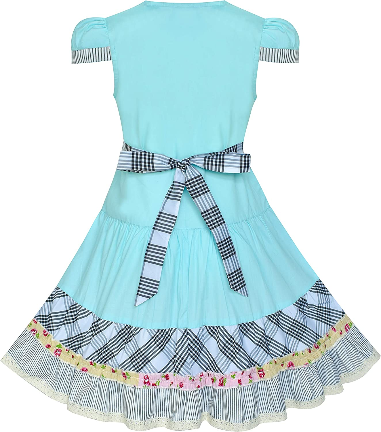 Buttoned Casual Short Sleeve Everyday Dress for Girls, 100% Cotton