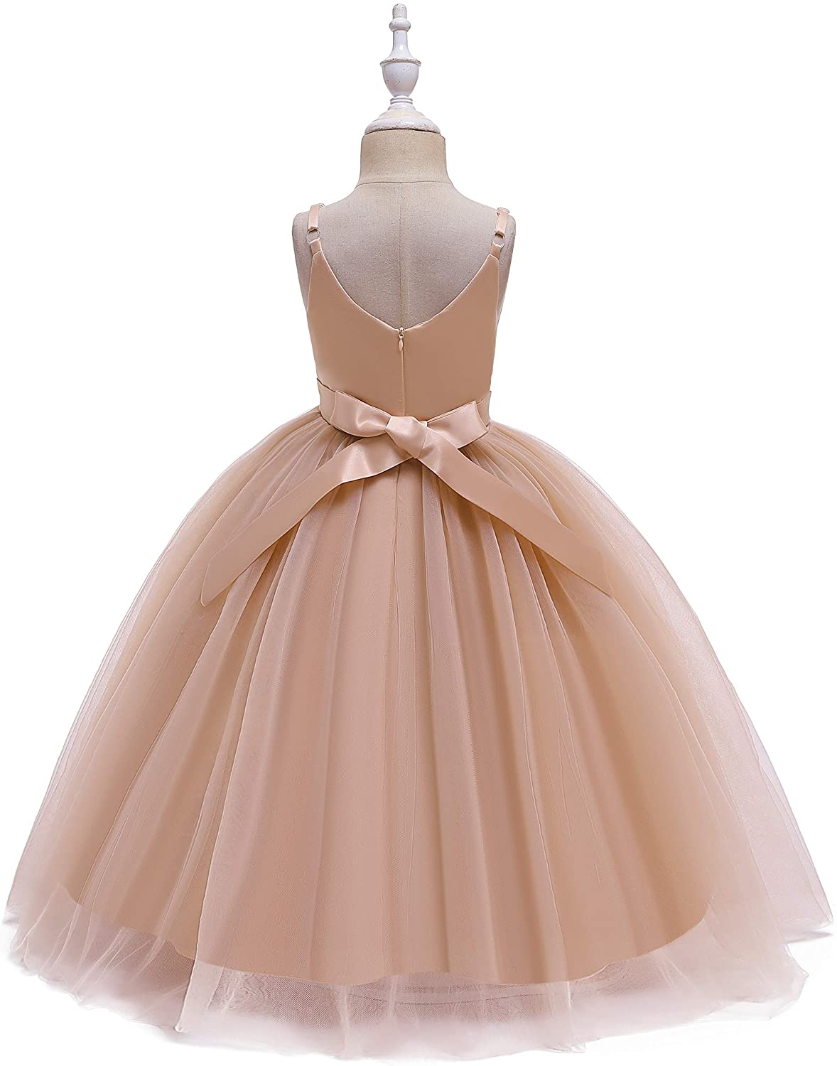 "Elegant Lace Flower Girl Dresses for Weddings and Pageants: A-Line Tulle Gowns for Special Occasions"