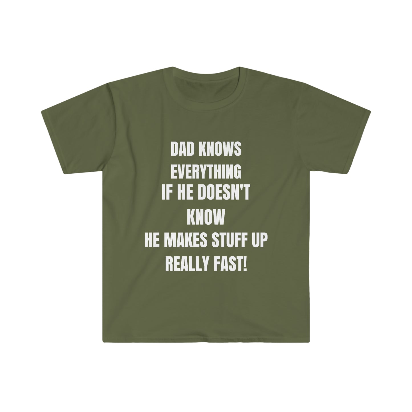 Unisex Jersey Tee: Short Sleeve, "Dad Knows Everything" Humorous Design