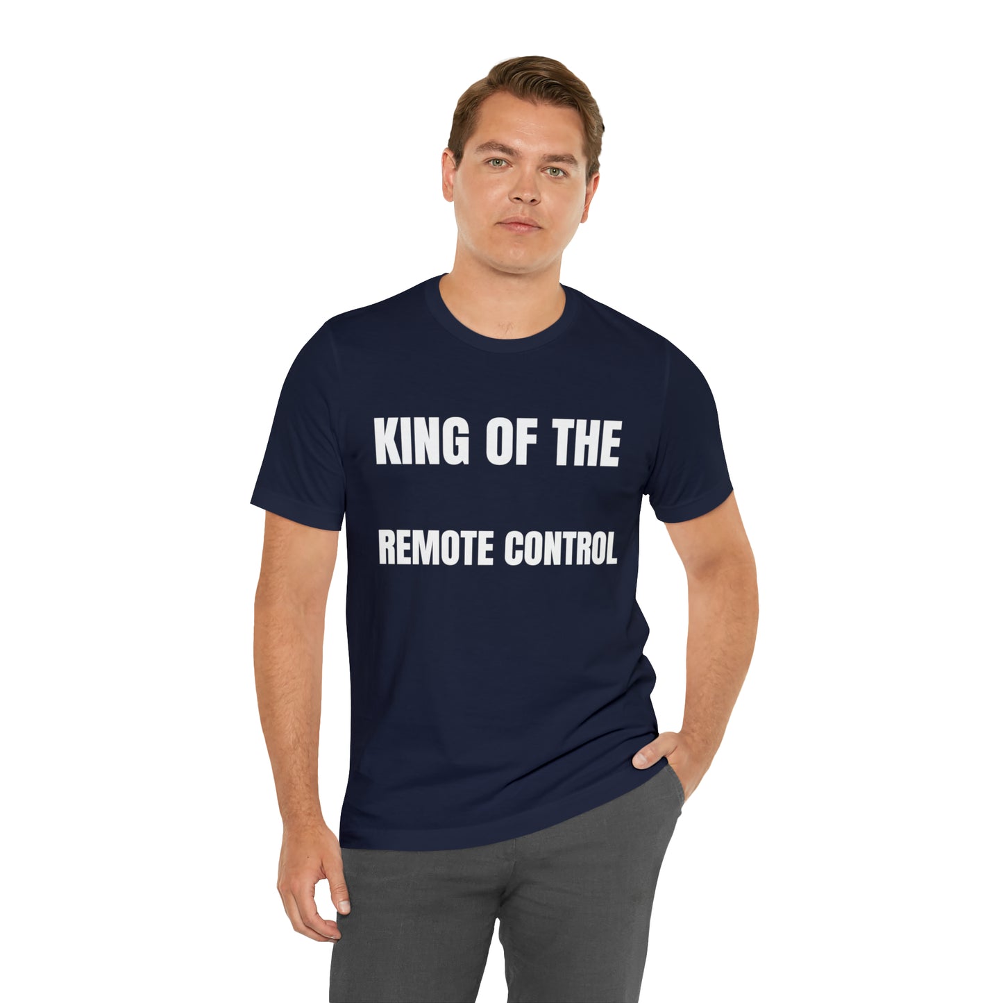 Unisex Jersey Tee: Short Sleeve, King of the Remote Control Design