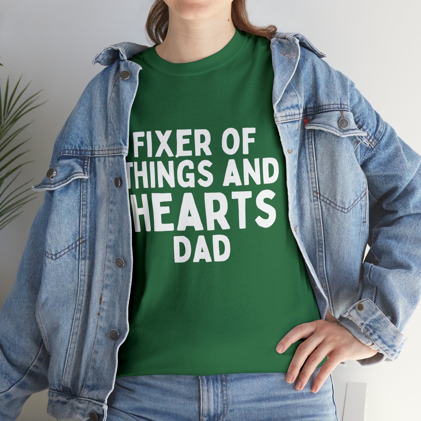 Unisex Jersey Tee: Short Sleeve, "Fixer of Things and Hearts: Dad" Design