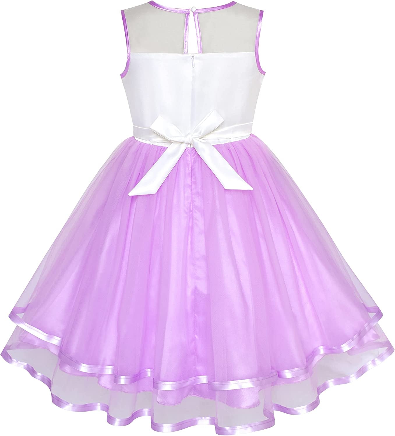 Blue Satin and Tulle Flower Girls Dress (Size 4-12)