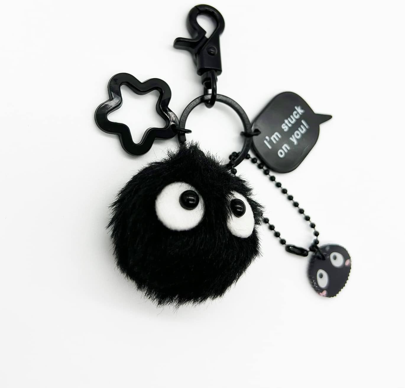 Dust Bunny Soot Sprite Plush Keychain (Style A) - Style a Adorable 2-Inch Plush Dust Bunny Keychain - A Soft and Stylish Accessory for Your Everyday Essentials"